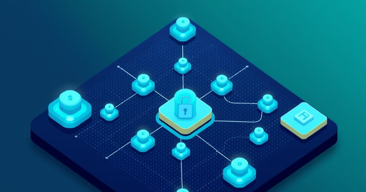 Isometric Dashlane vault with dark web monitoring alerts and bundled VPN interface