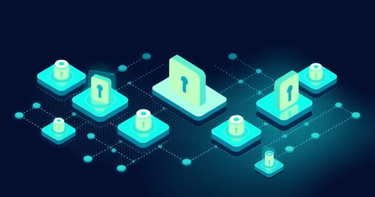 Isometric vector illustration comparing family password manager plans for security and organization