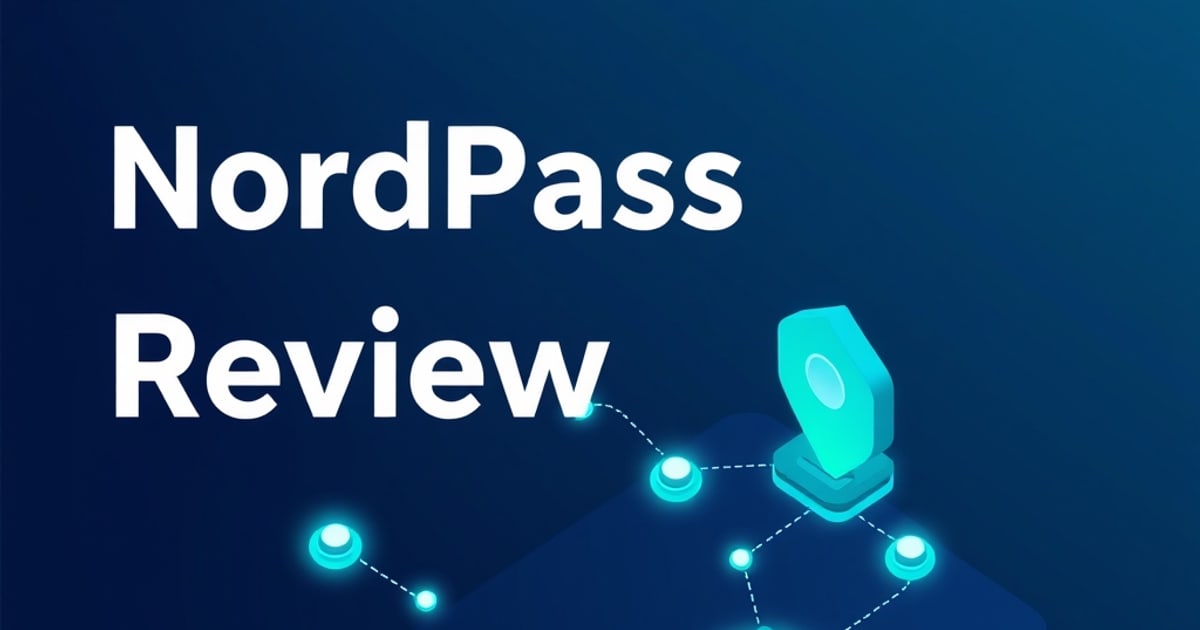 Isometric NordPass vault with xChaCha20 encryption badge and email masking feature